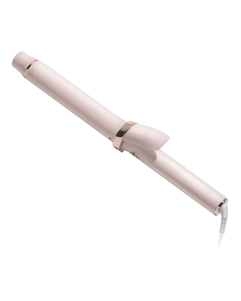 Image 1 of T3 Singlepass Curl X 1.25" Ceramic Extra-long Barrel Curling Iron in Satin Blush