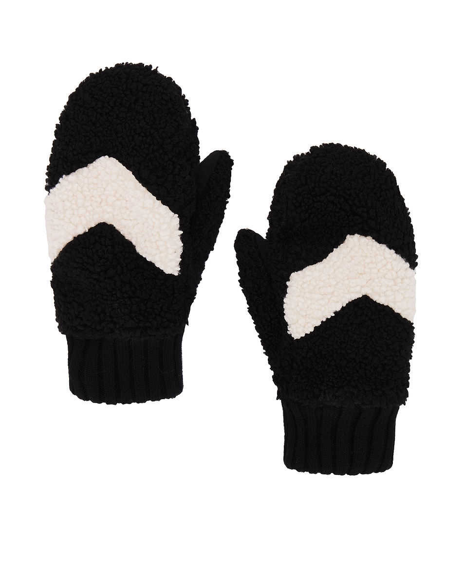 Image 1 of Varley Heyward Sherpa Mitten Gloves in Black & Sandshell