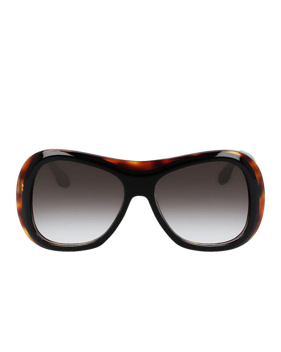 Image 1 of Victoria Beckham Large Butterfly Sunglasses in Black & Tortoise
