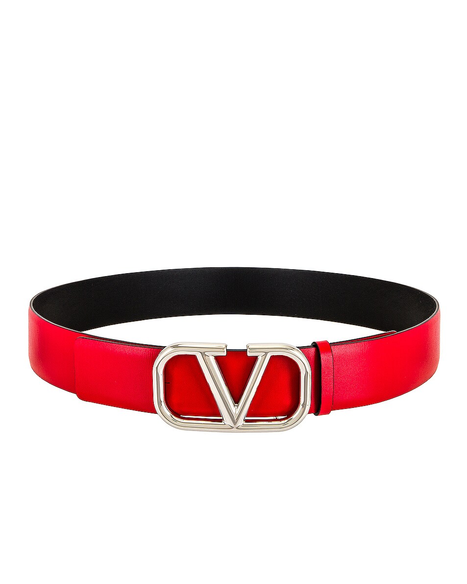 Image 1 of Valentino Garavani Valentino Garavani Buckle Belt in Red