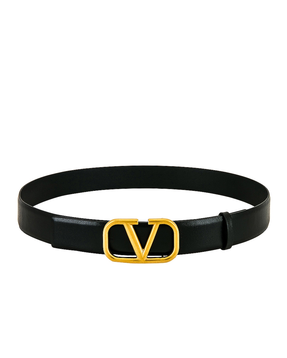 Image 1 of Valentino Garavani H.30 Buckle Belt in Black & Gold