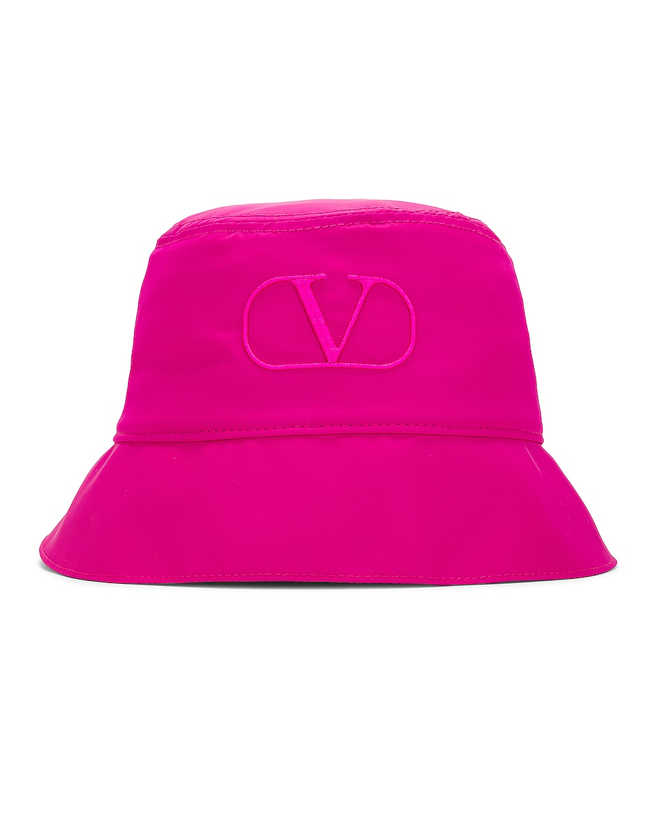 Image 1 of Valentino Garavani Valentino V Logo Signature Bucket Hat in Pink PP