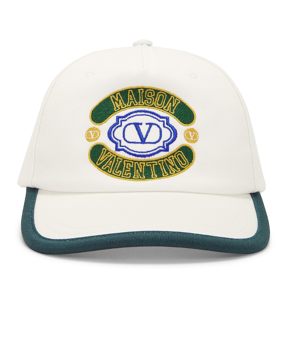 Image 1 of Valentino Garavani Baseball Hat in Ivory & Verdone