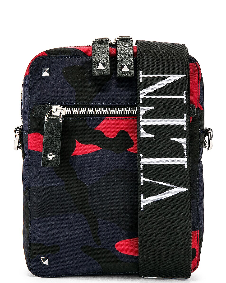 Image 1 of Valentino Garavani Messenger Bag in Marine & Red