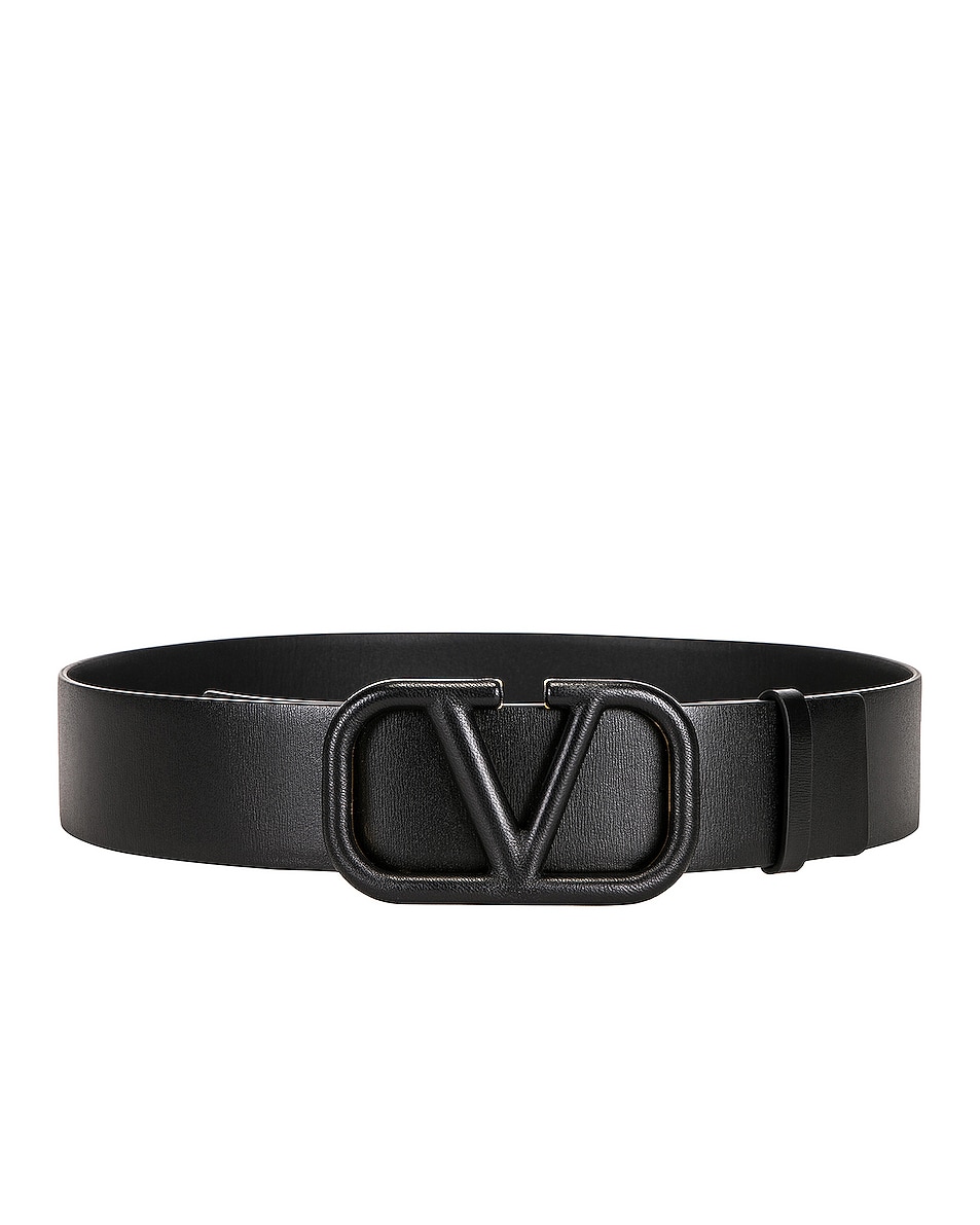 Image 1 of Valentino Garavani Vlogo Signature Buckle Belt in Nero