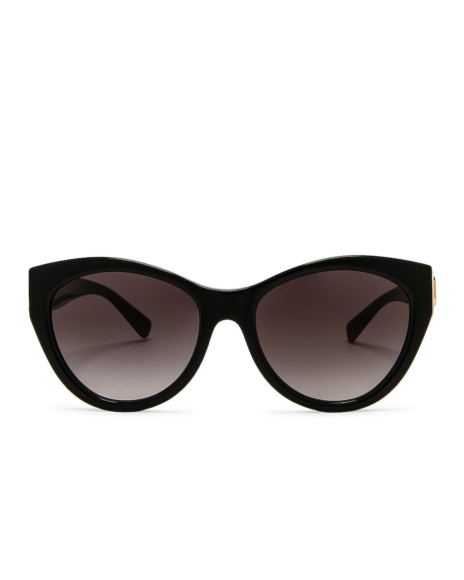 Image 1 of Valentino Garavani Valentino Logo Cat Eye Sunglasses in Black & Grey Gradient