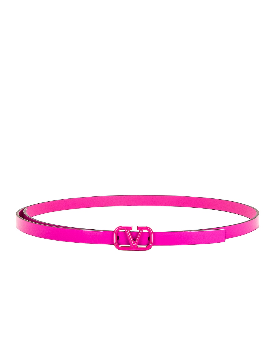 Image 1 of Valentino Garavani Signature V Logo Belt in Pink