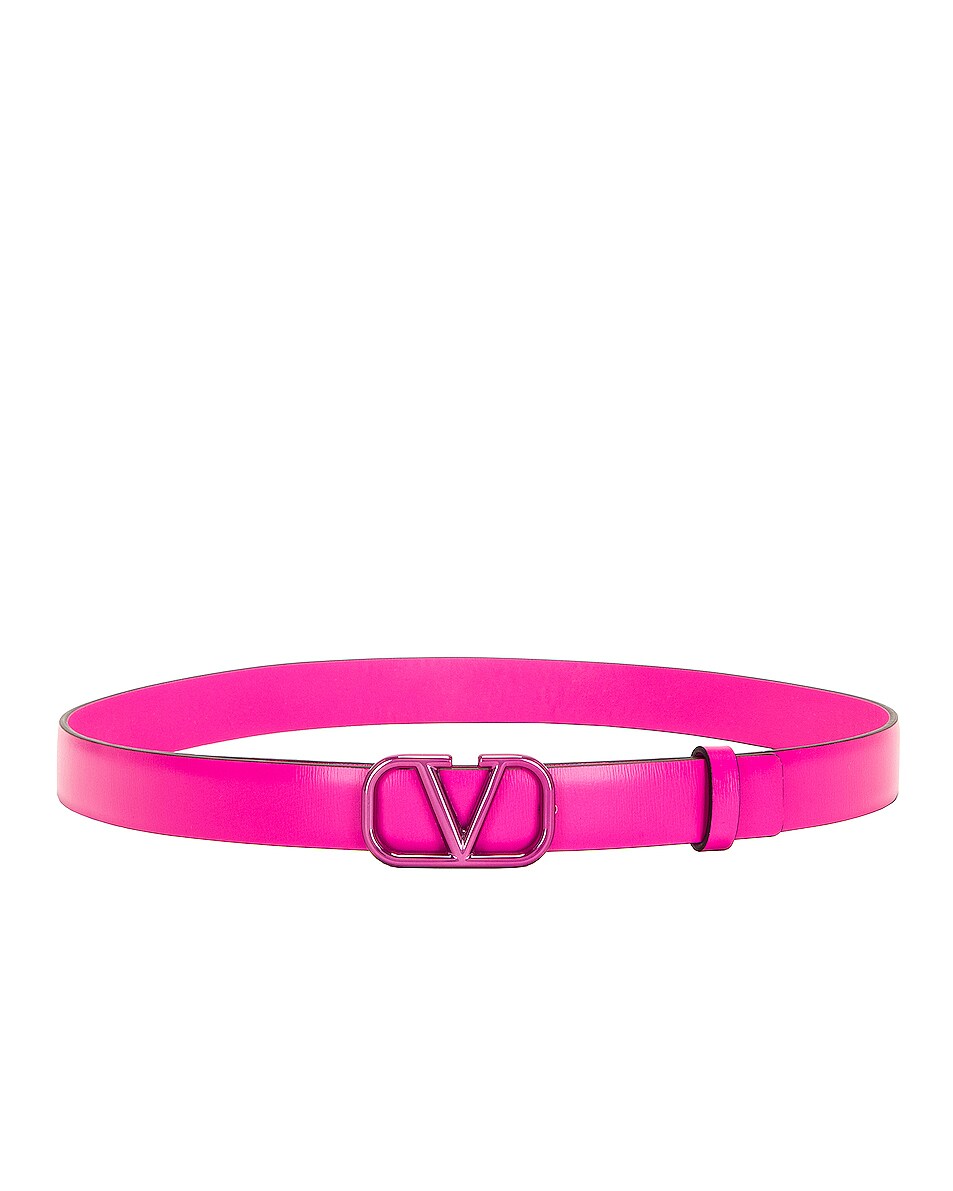 Image 1 of Valentino Garavani Signature Buckle Belt in Pink