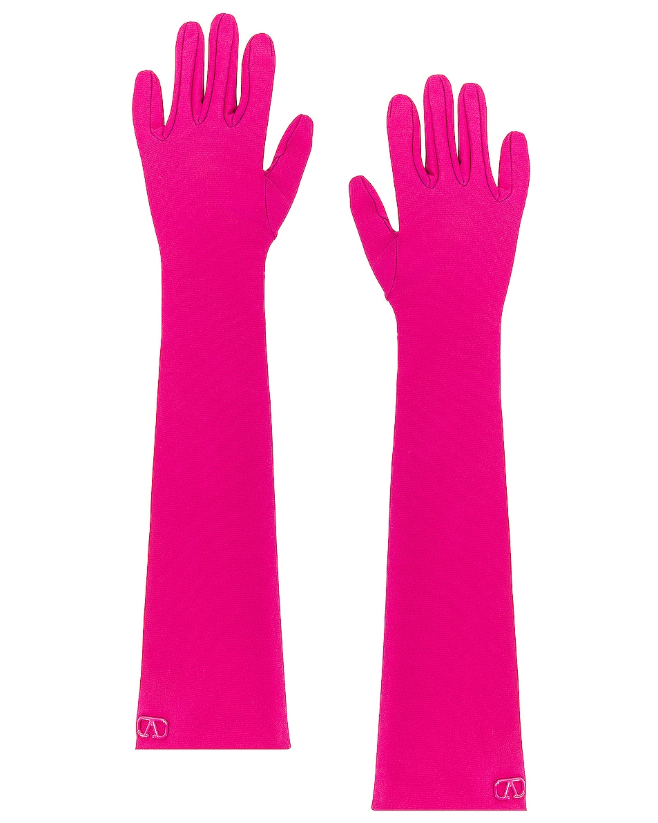 Image 1 of Valentino Garavani Long Sleeve Gloves in Pink