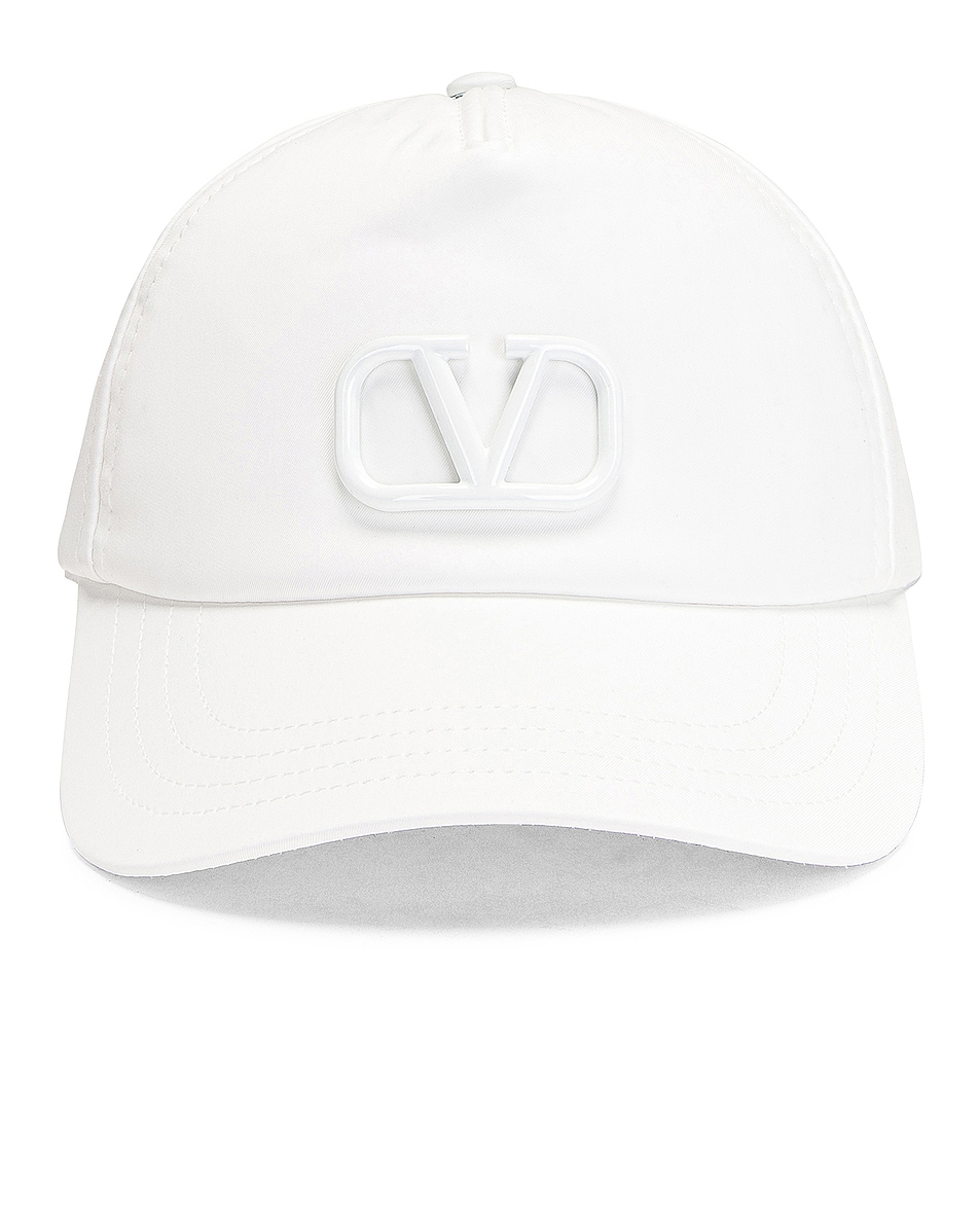 Image 1 of Valentino Garavani V Logo Signature Baseball Hat in Bianco