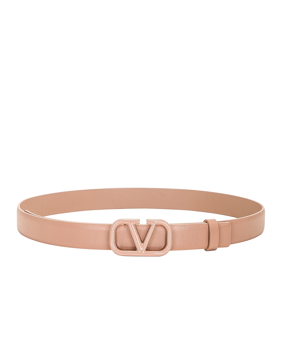 Image 1 of Valentino Garavani 20 V Logo Signature Belt in Rose Cannelle