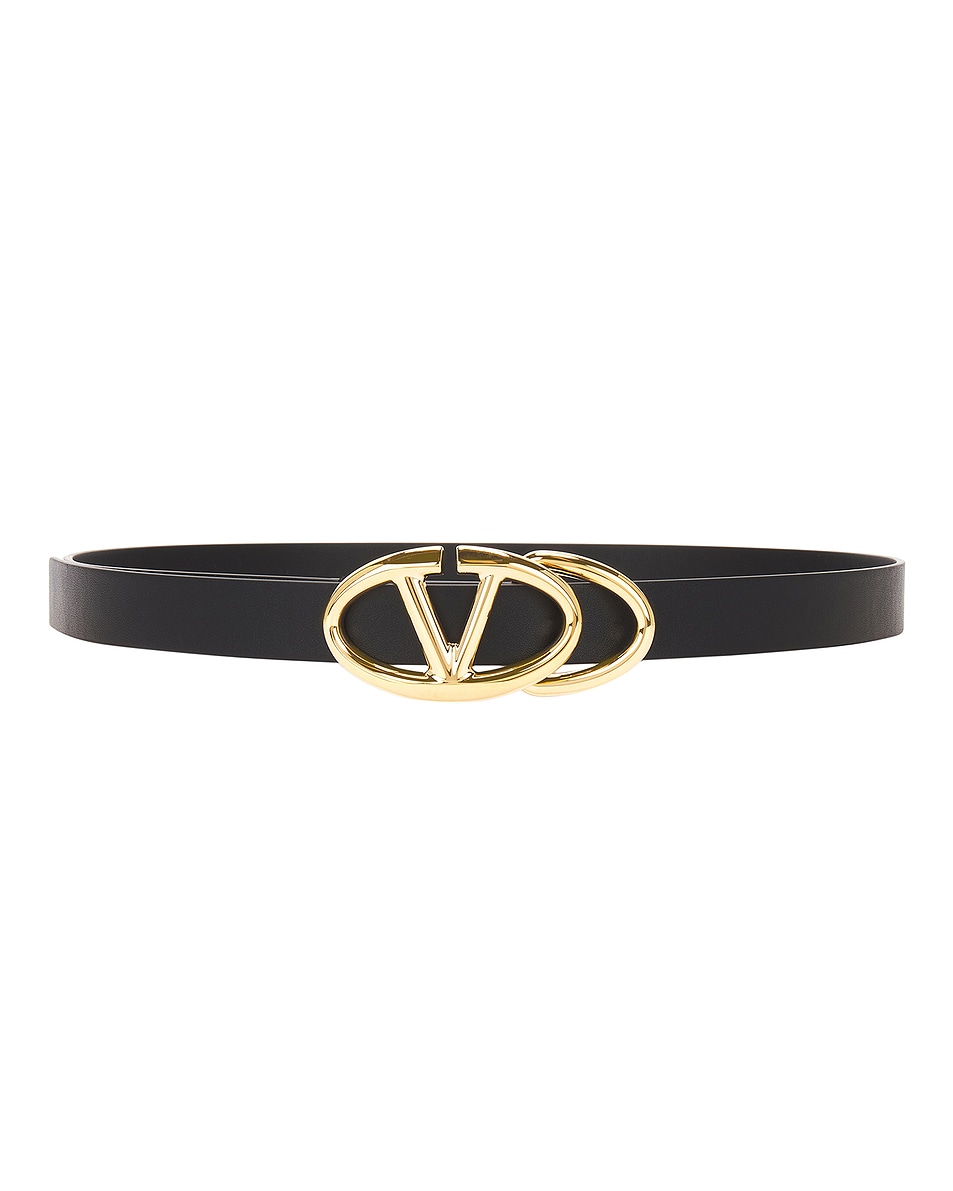 Image 1 of Valentino Garavani V Logo The Bold Edition Belt in Nero