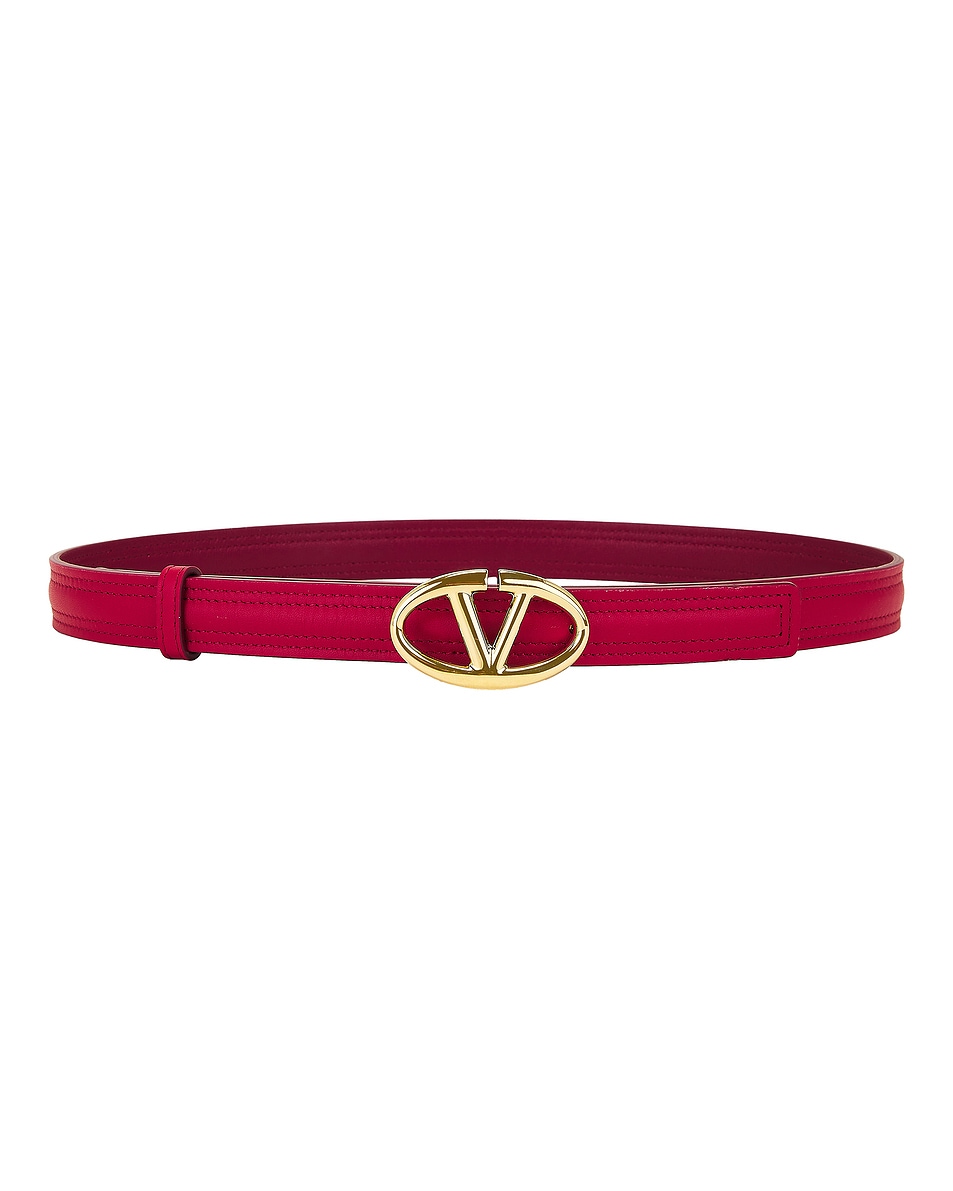 Image 1 of Valentino Garavani V Logo 20 Belt in Rosso