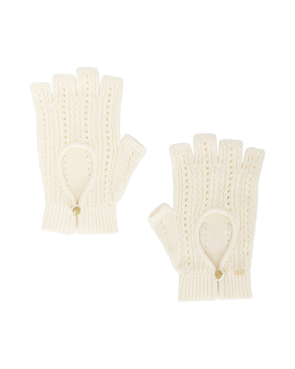 Image 1 of Valentino Garavani Fingerless Knitted Gloves in Betulla