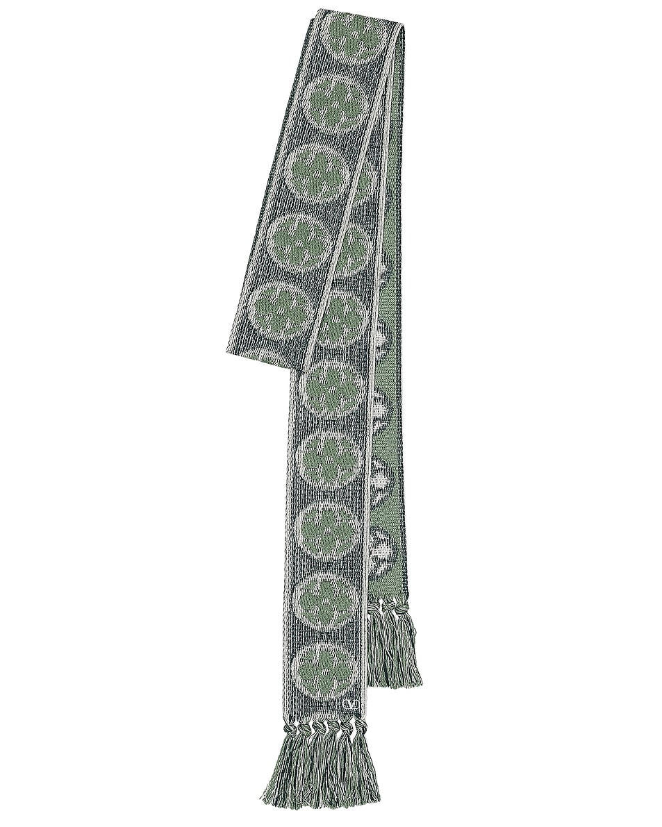 Image 1 of Valentino Garavani Cerchio Con Fior Scarf in Avorio, Blu, & Verde Acqua