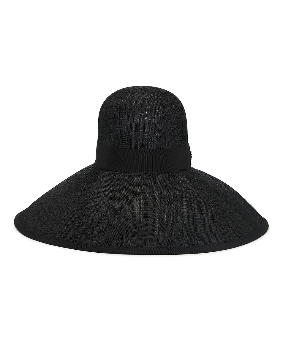 Image 1 of Valentino Garavani Large Brim Hat in Nero & Antique Brass