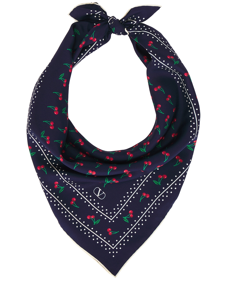 Image 1 of Valentino Garavani Print Foulard in Blue, Rosso, Verde, & Bianco