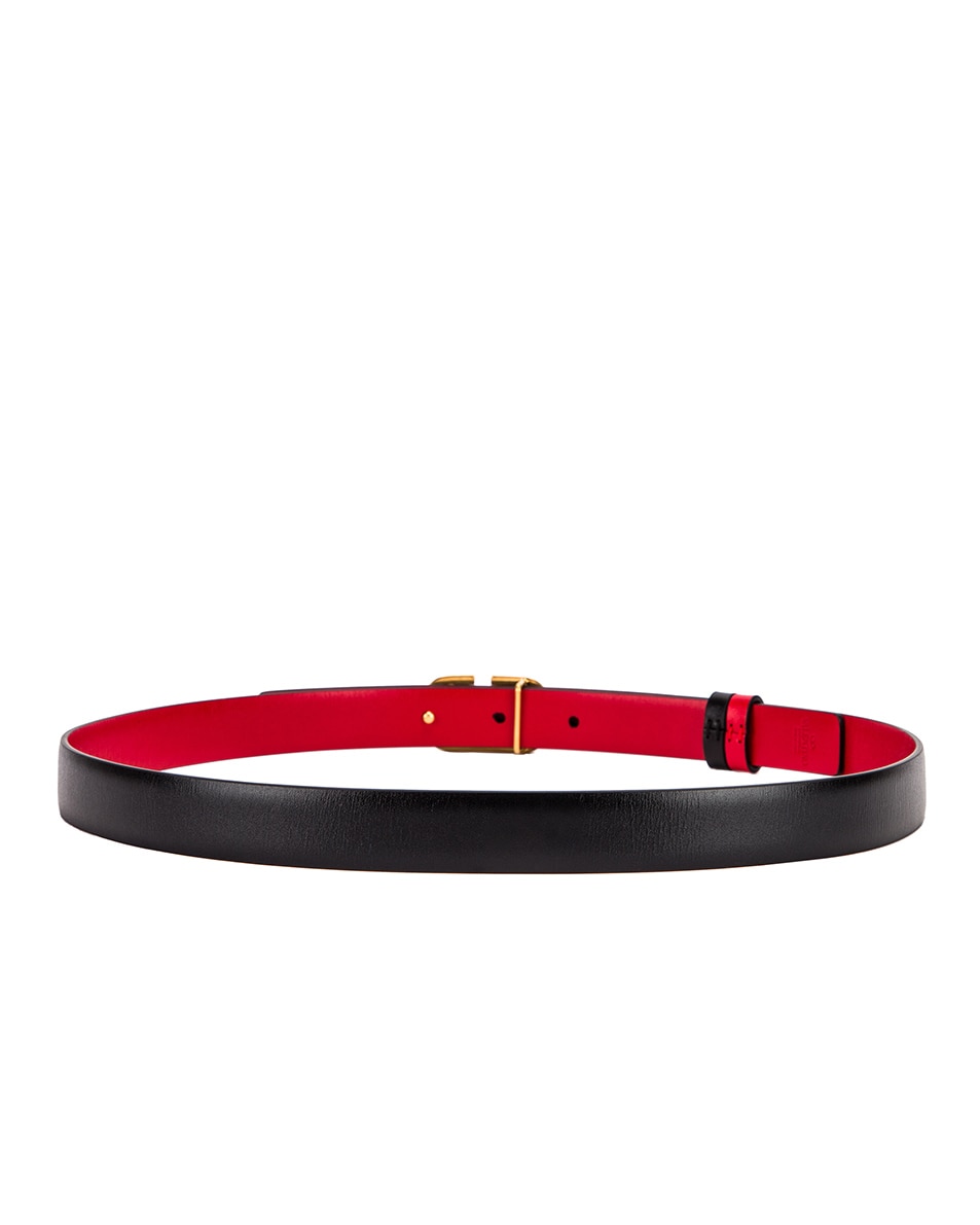 Shop Valentino Logo Belt In Nero & Rouge Pur