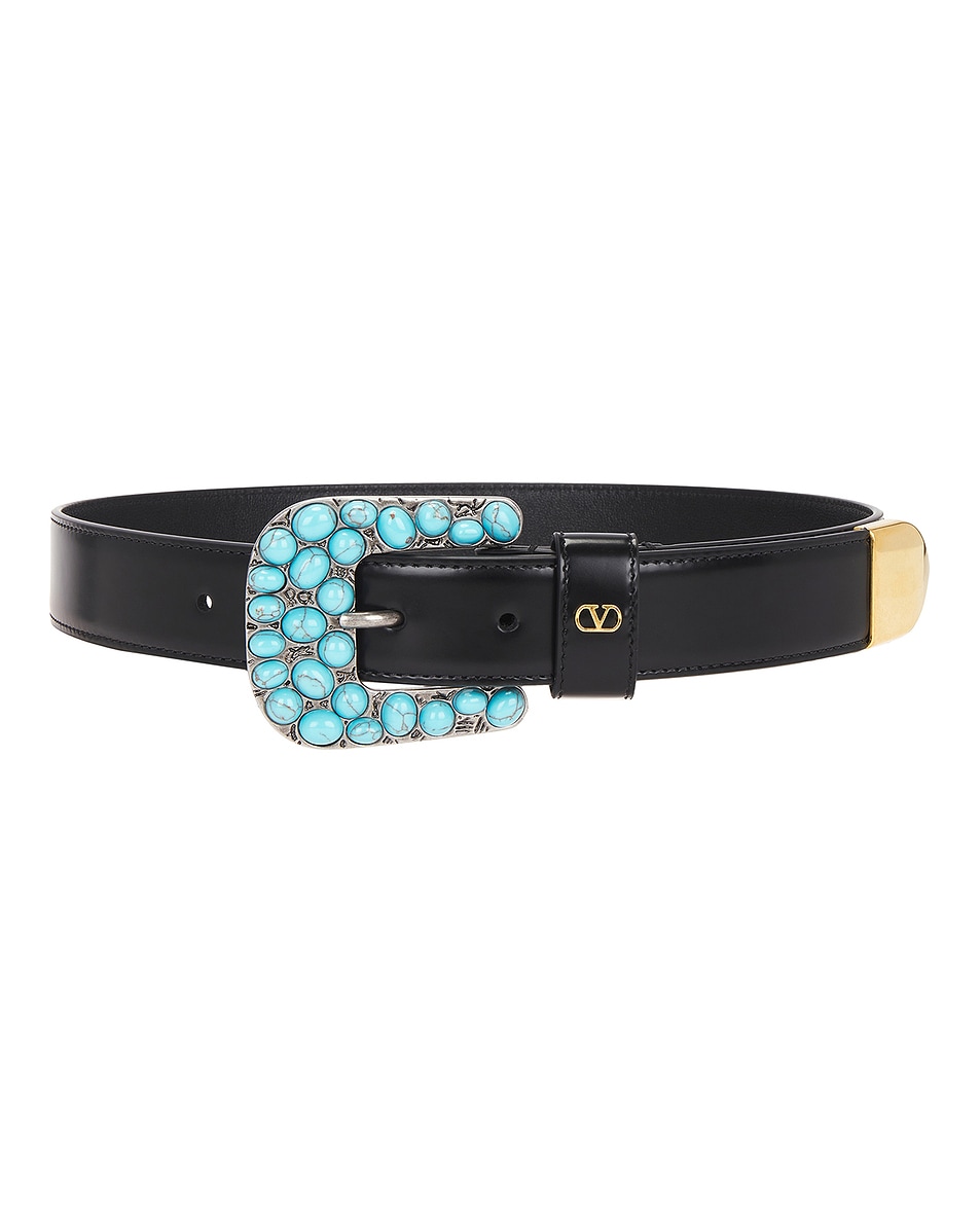 Image 1 of Valentino Garavani V Logo Signature 30 Belt in Nero