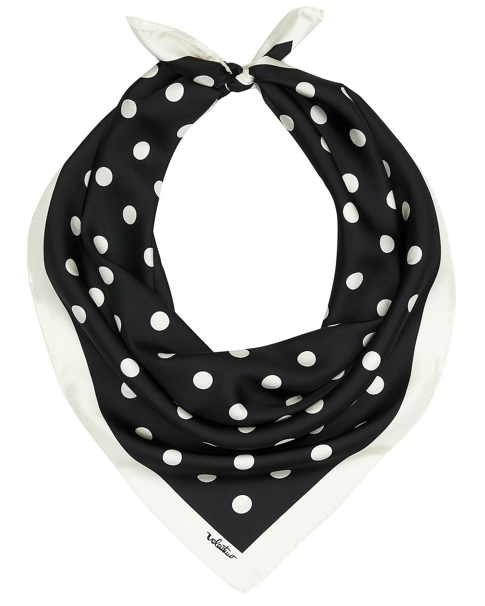 Image 1 of Valentino Garavani Seta Stampa Scarf in Nero & Burro