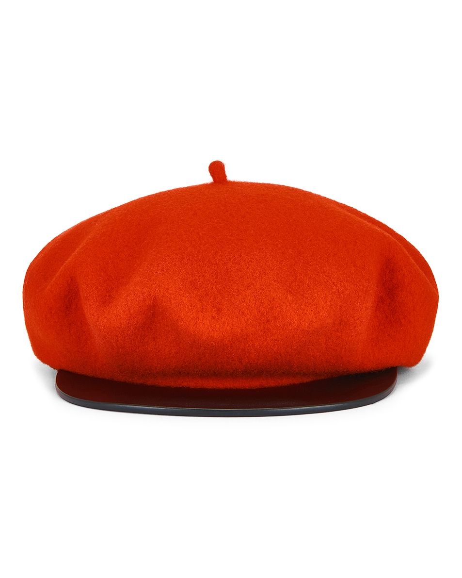 Image 1 of Valentino Garavani VLogo Signature Beret in Rosso, Nero, & Oro
