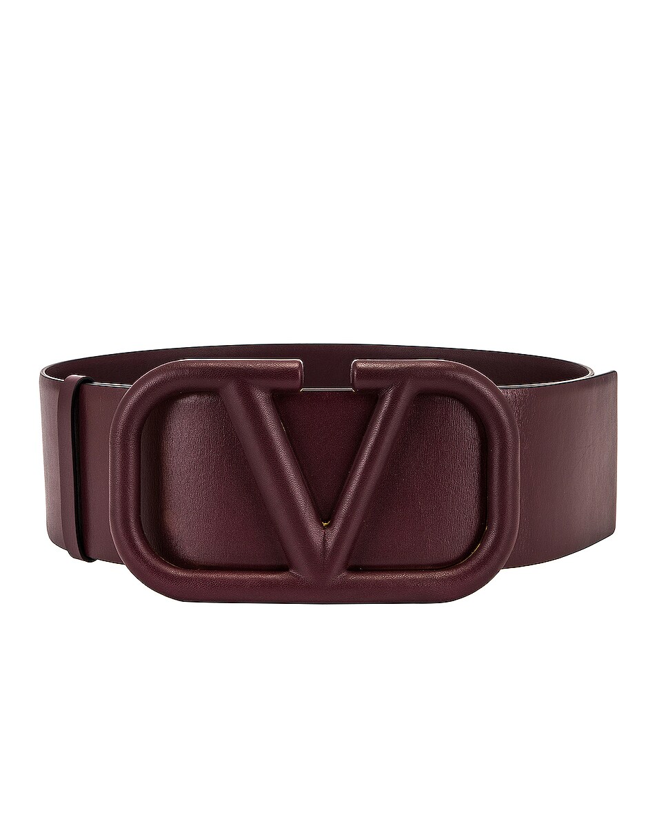 Image 1 of Valentino Garavani Logo Belt in Rubin