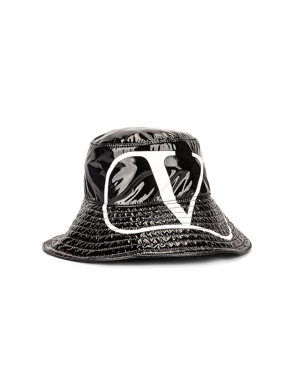 Image 1 of Valentino Garavani Logo Bucket Hat in Nero