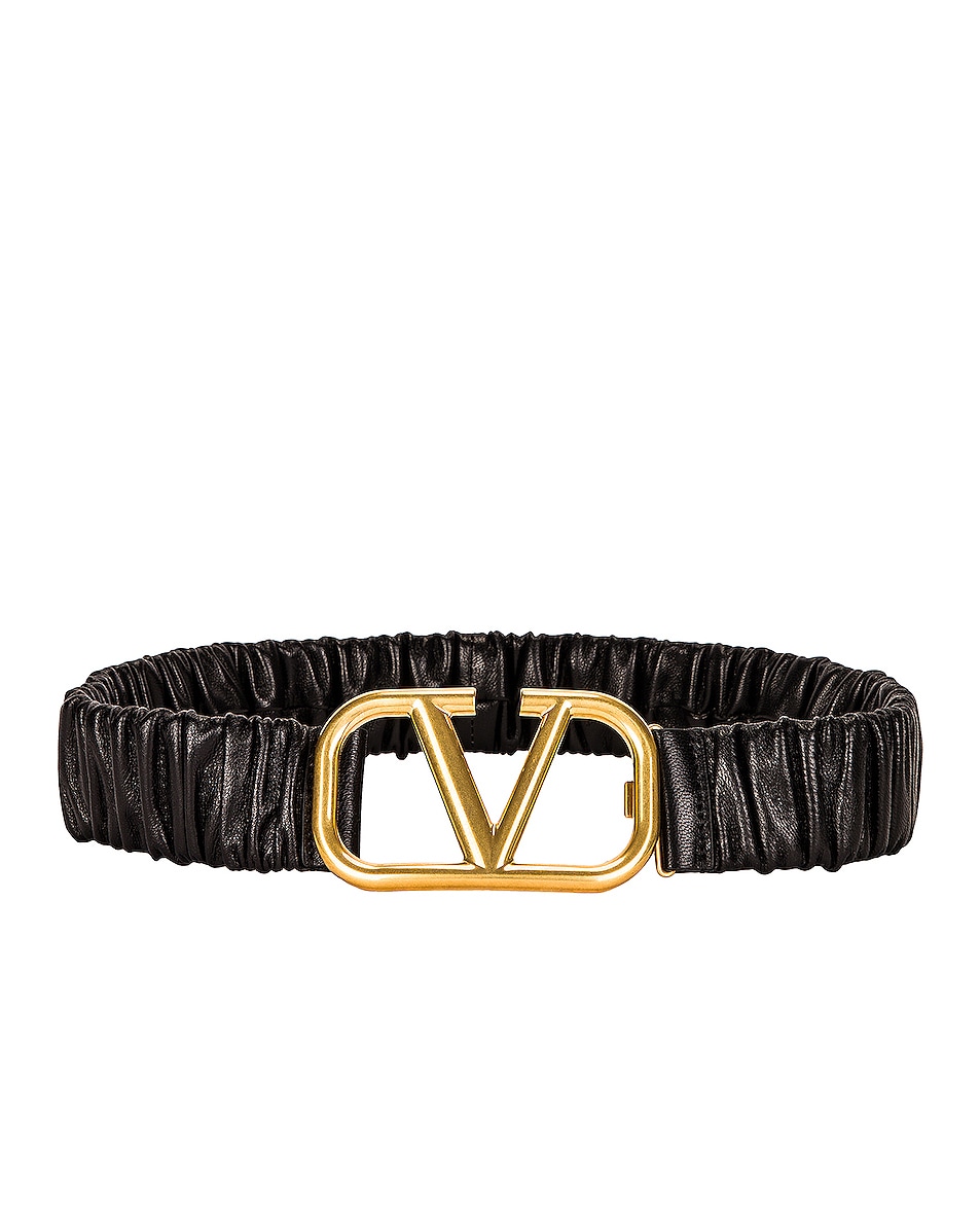 Image 1 of Valentino Garavani VLogo Signature Elastic 40 Belt in Nero