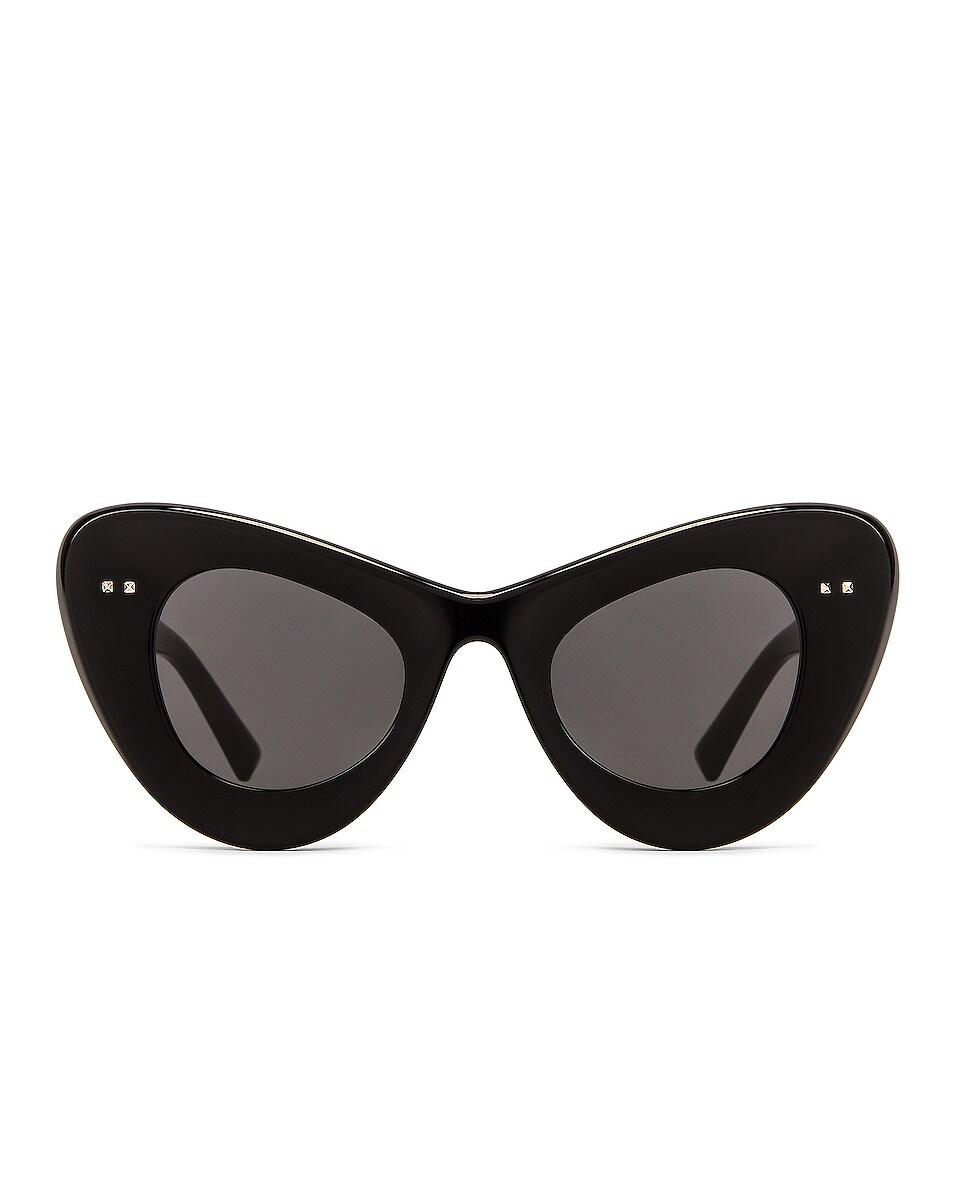 Image 1 of Valentino Garavani VLogo Cat Eye Sunglasses in Black