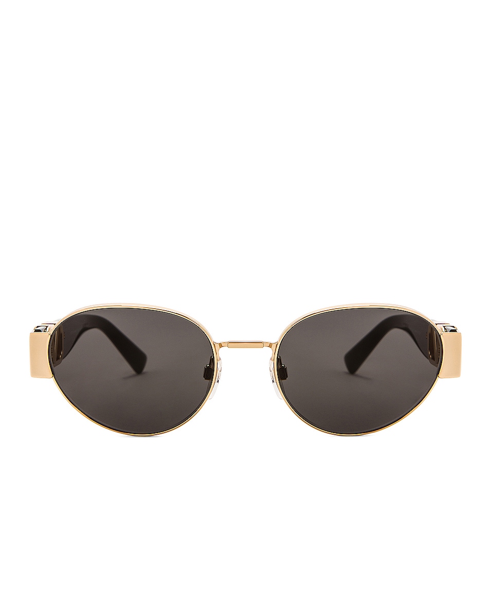 Image 1 of Valentino Garavani Vintage Oval Sunglasses in Black & Gold