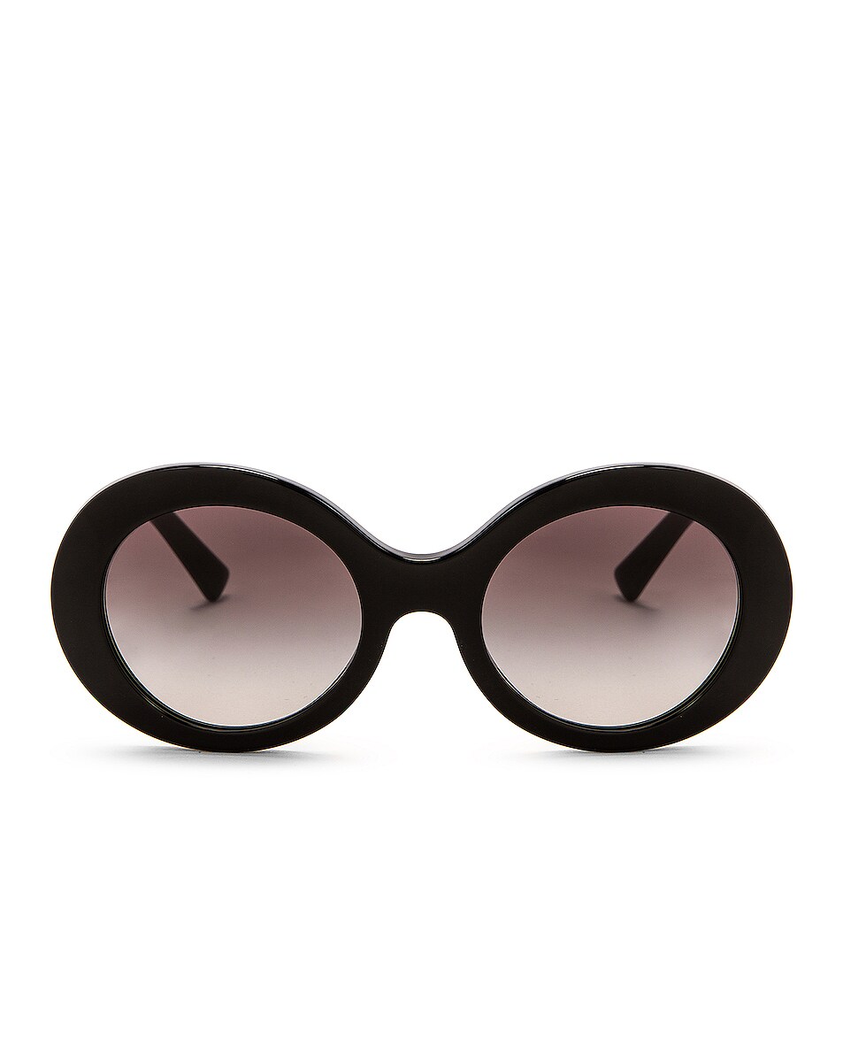Image 1 of Valentino Garavani Oval Sunglasses in Black