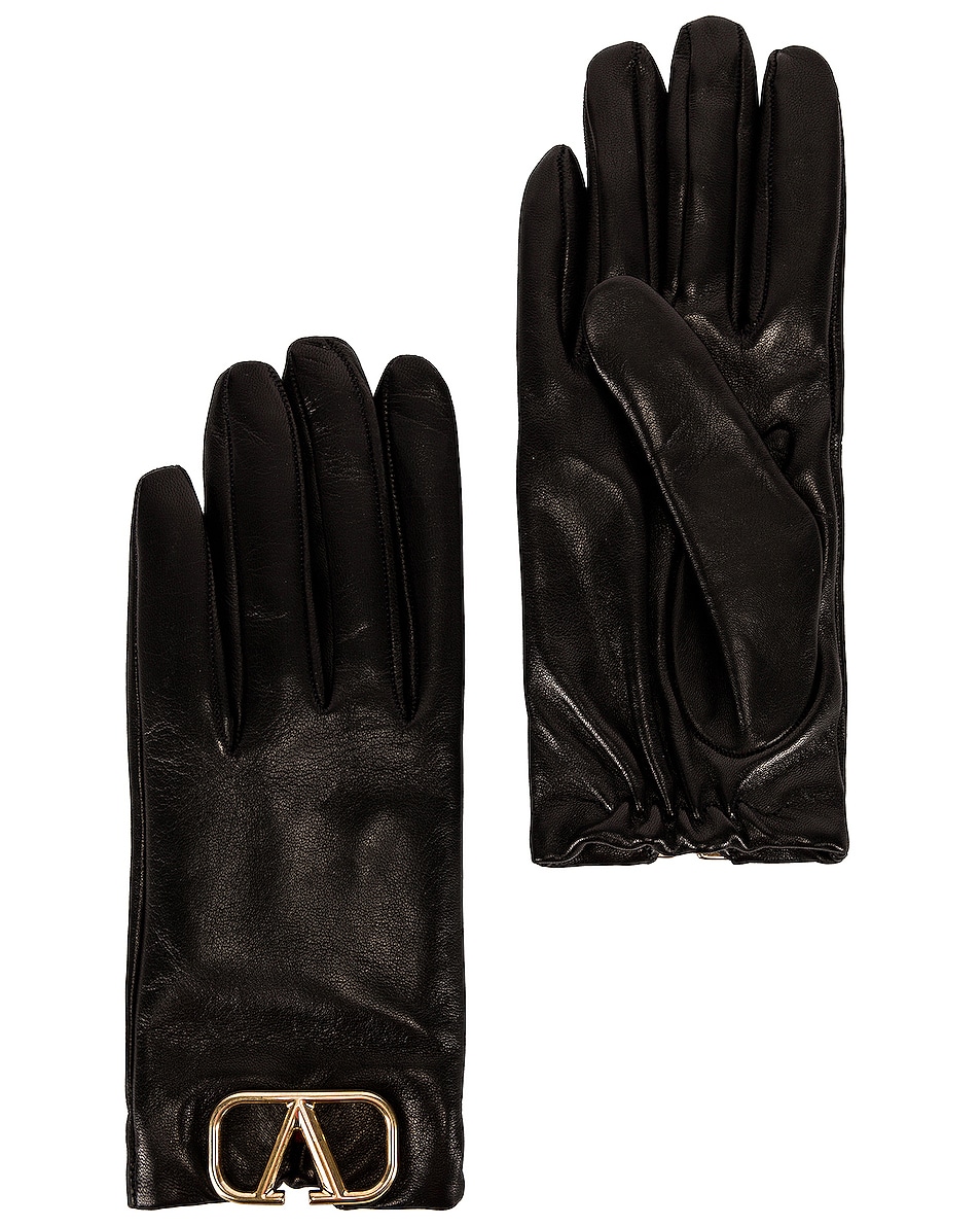Image 1 of Valentino Garavani VLogo Signature Gloves in Nero