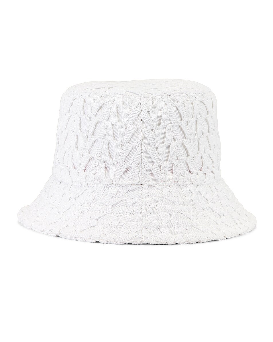 Image 1 of Valentino Garavani VLogo Signature Bucket Hat in Bianco Ottico