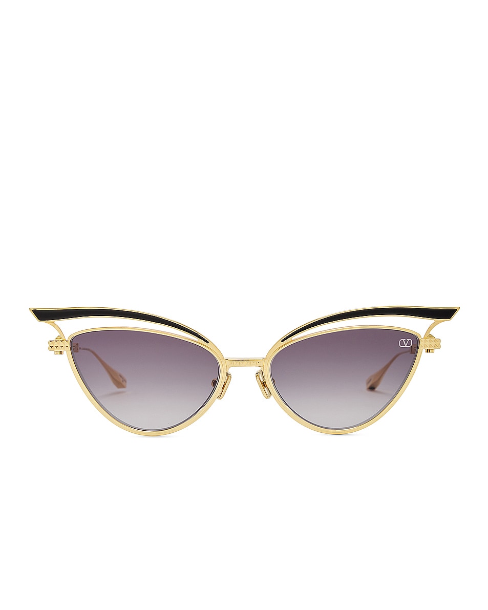 Image 1 of Valentino Garavani V-Glassliner Sunglasses in Gold & Black