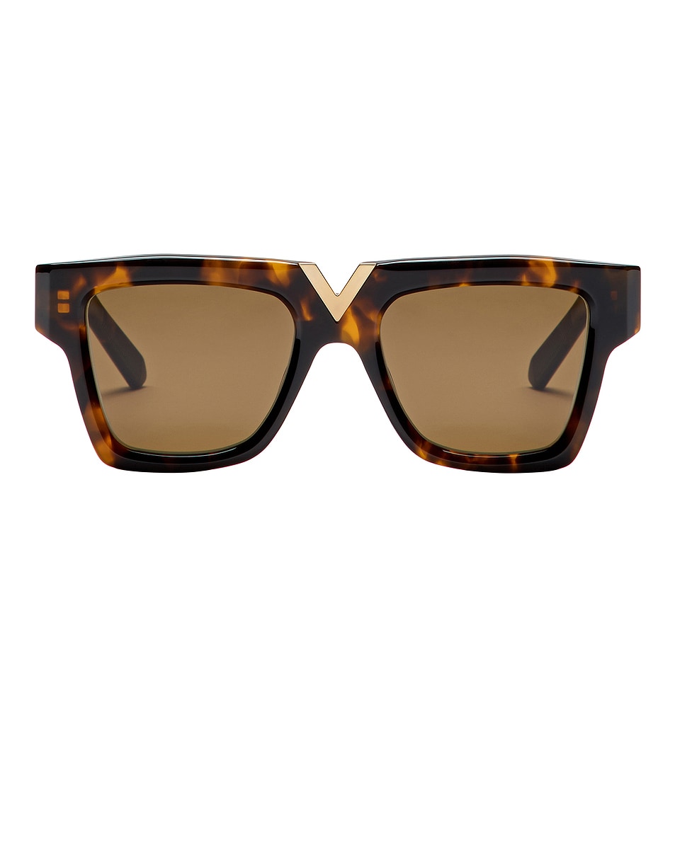 Image 1 of Valentino Garavani V Gold Sunglasses in Brown Tortoise