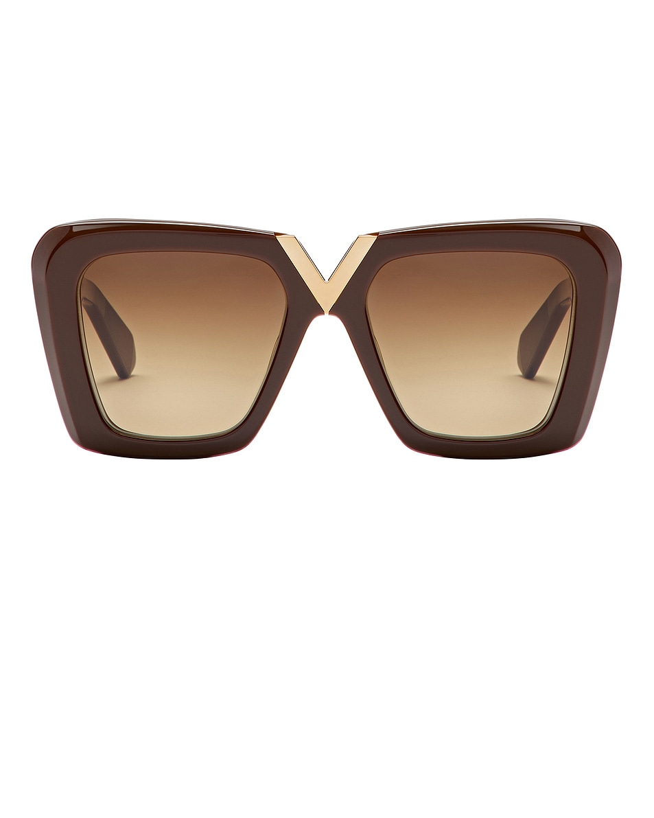 Image 1 of Valentino Garavani V Gold II Sunglasses in Fondant Brown