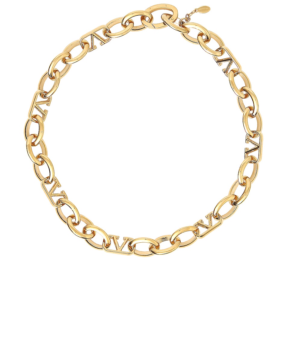 Image 1 of Valentino Garavani Go Logo Necklace in Gold