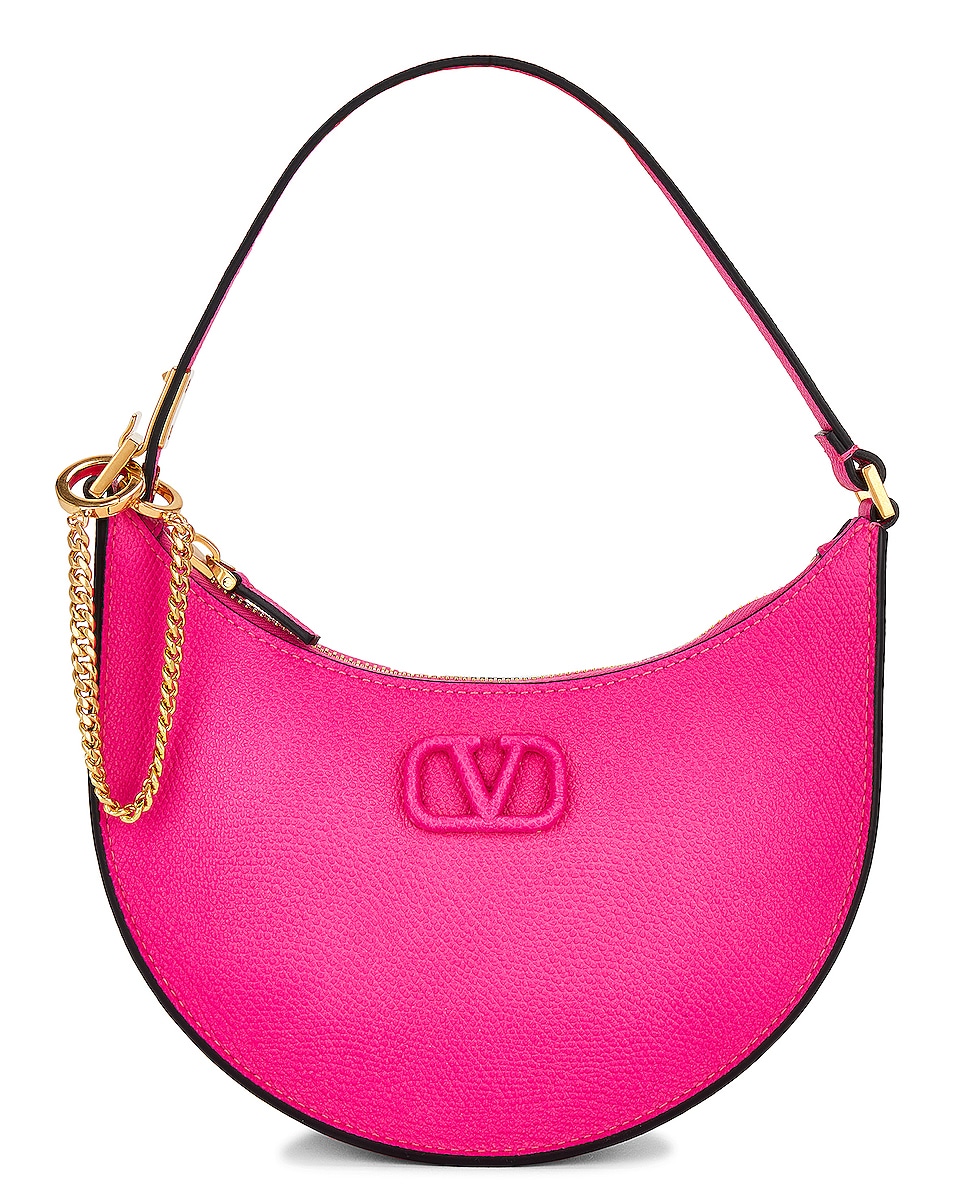 Image 1 of Valentino Garavani V Logo Signature Mini Hobo Bag in Pink
