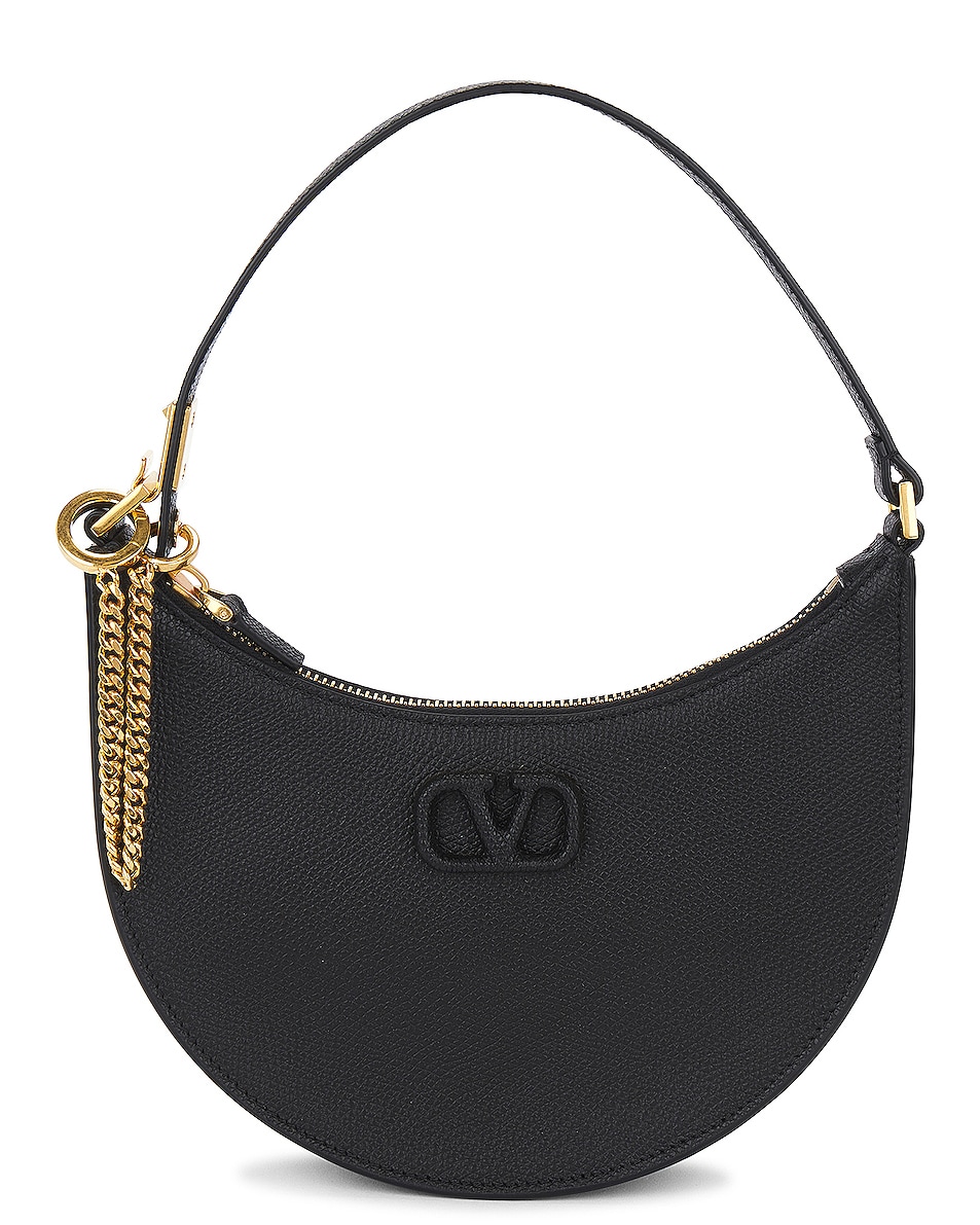Image 1 of Valentino Garavani V Logo Signature Mini Hobo Bag in Nero
