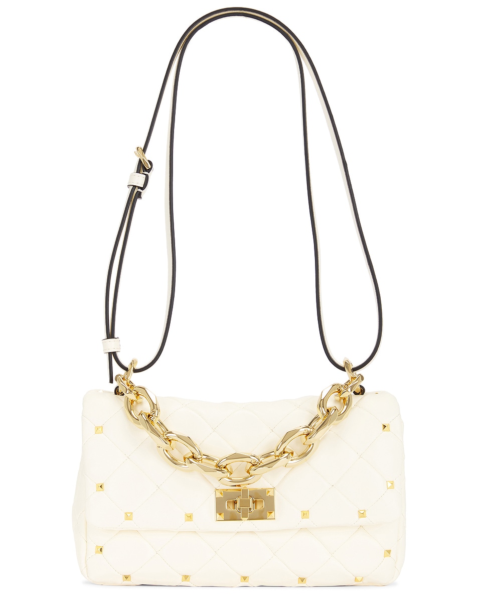 Image 1 of Valentino Garavani Rockstud Spike Small Shoulder Bag in Ivory