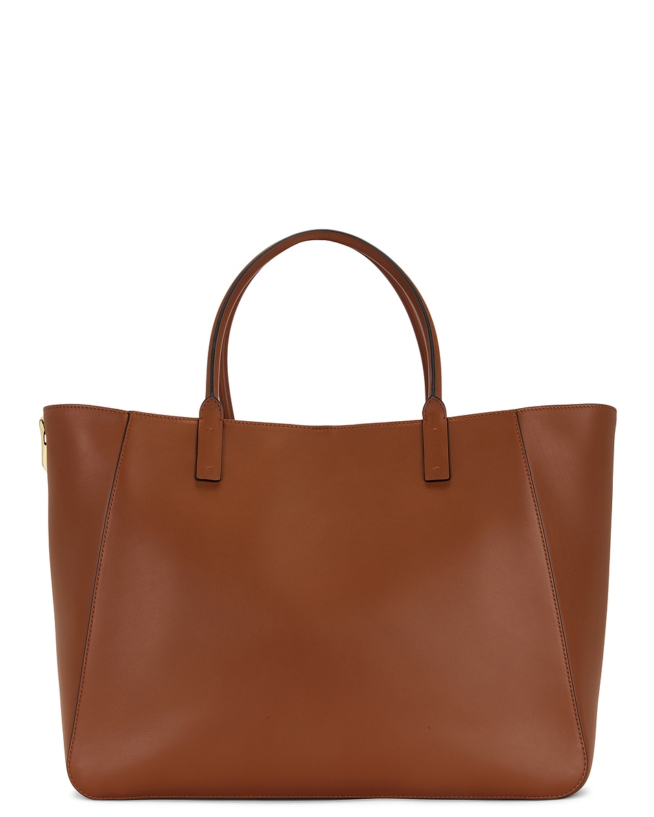 Image 1 of Valentino Garavani V Logo Side Tote in Tobacco