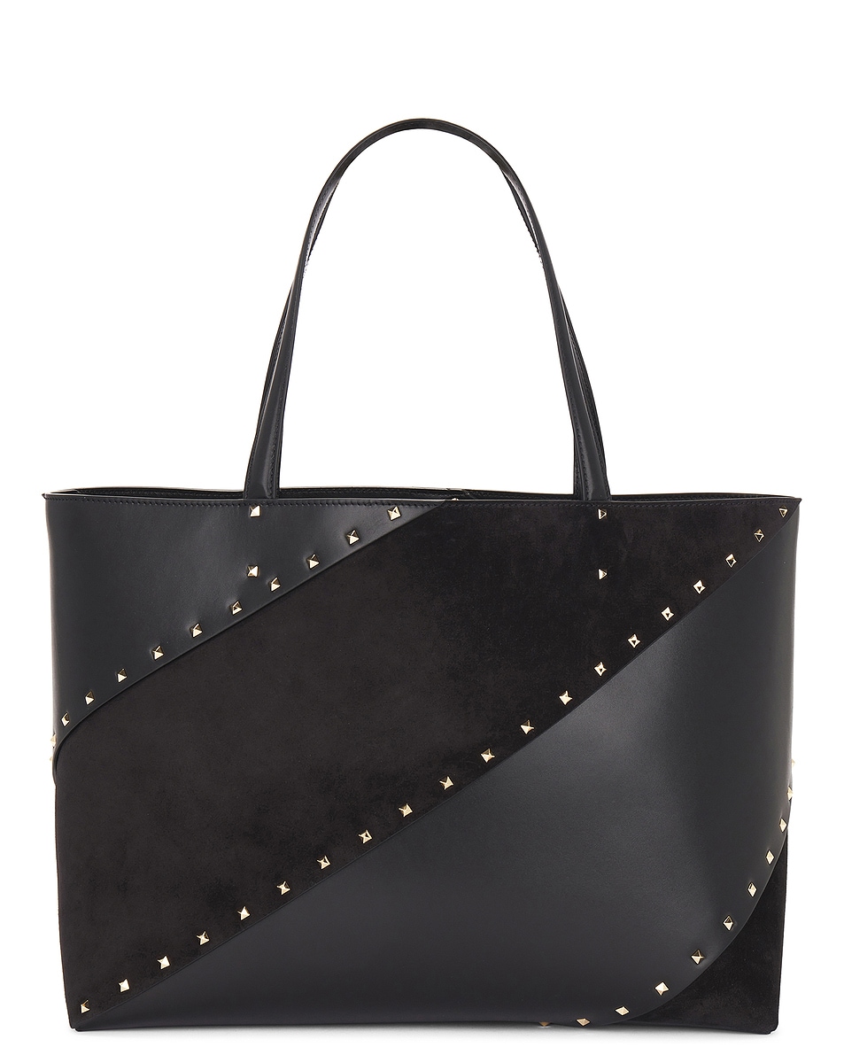 Image 1 of Valentino Garavani Rockstud Wispy Large Tote Bag in Nero