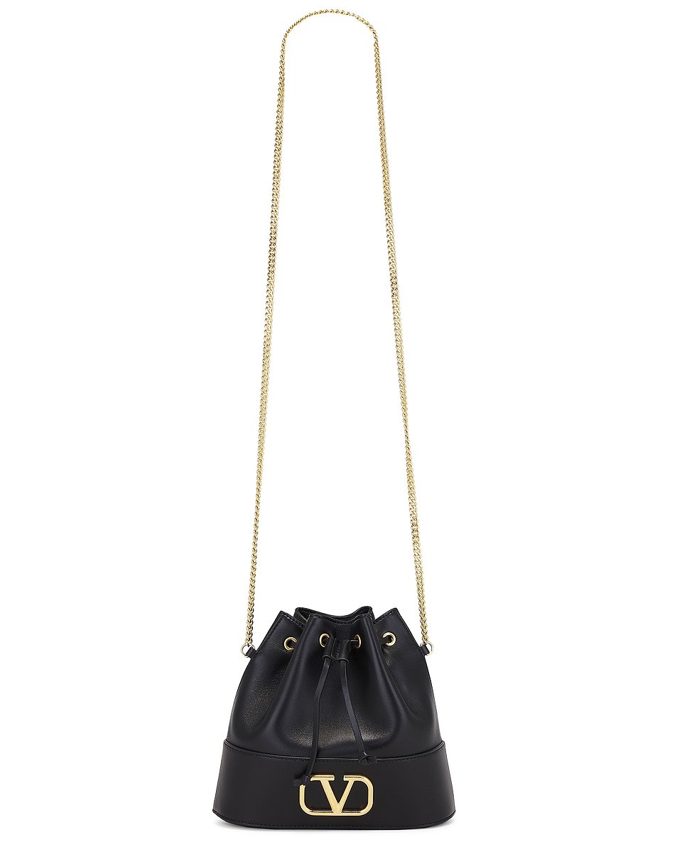 Image 1 of Valentino Garavani V Logo Signature Mini Bag in Nero