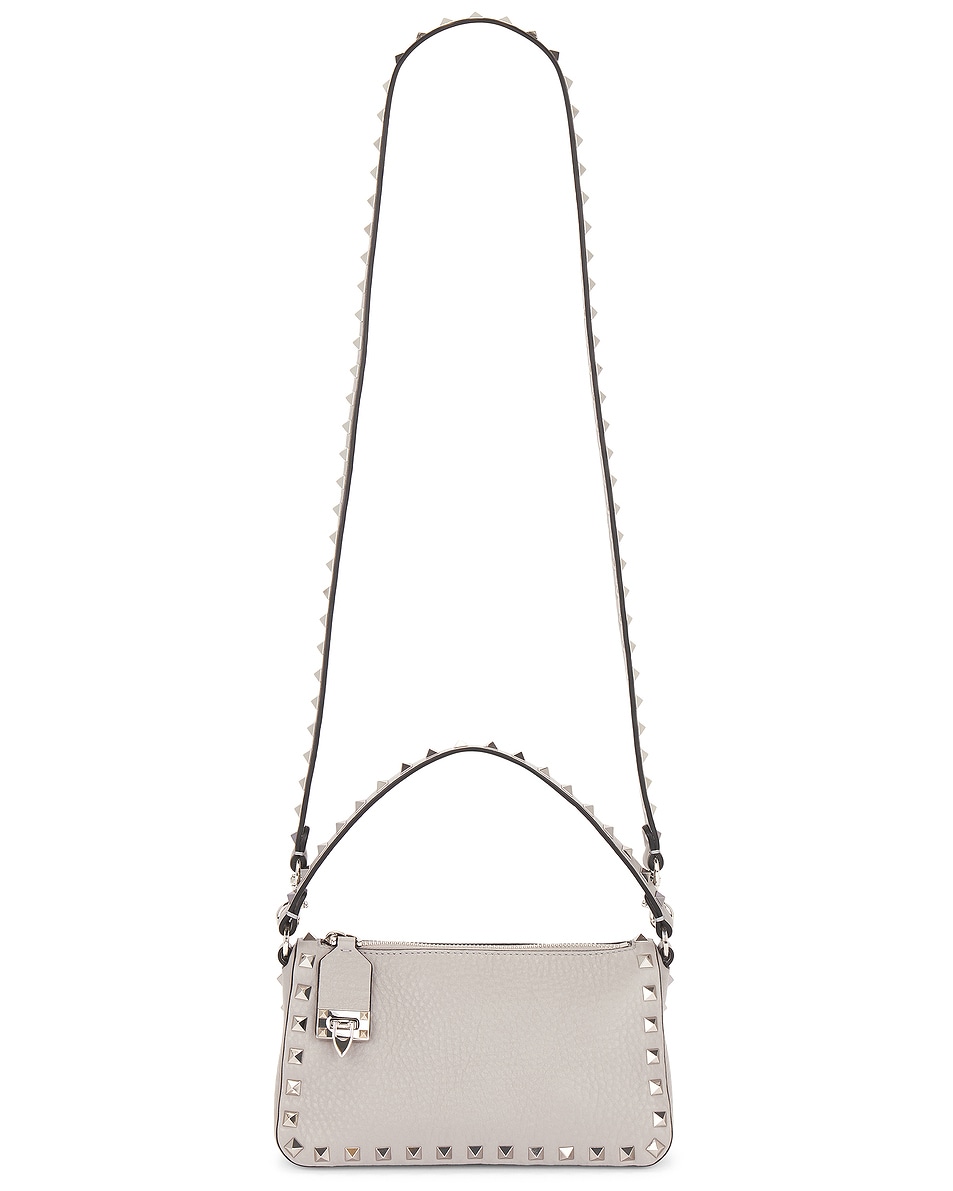 Image 1 of Valentino Garavani Rockstud Small Shoulder Bag in Dove Grey