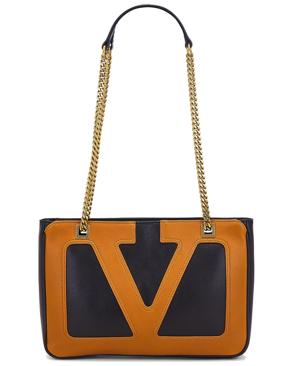 Image 1 of Valentino Garavani Viva Superstar Small Tote Bag in Nero & Spice
