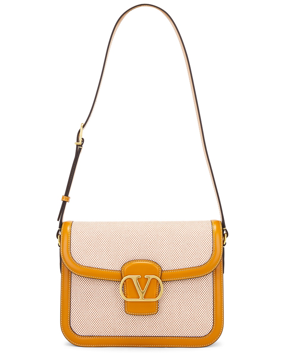 Image 1 of Valentino Garavani 9TO5 Shoulder Bag in Naturale, Tobacco, & Golden Cuir