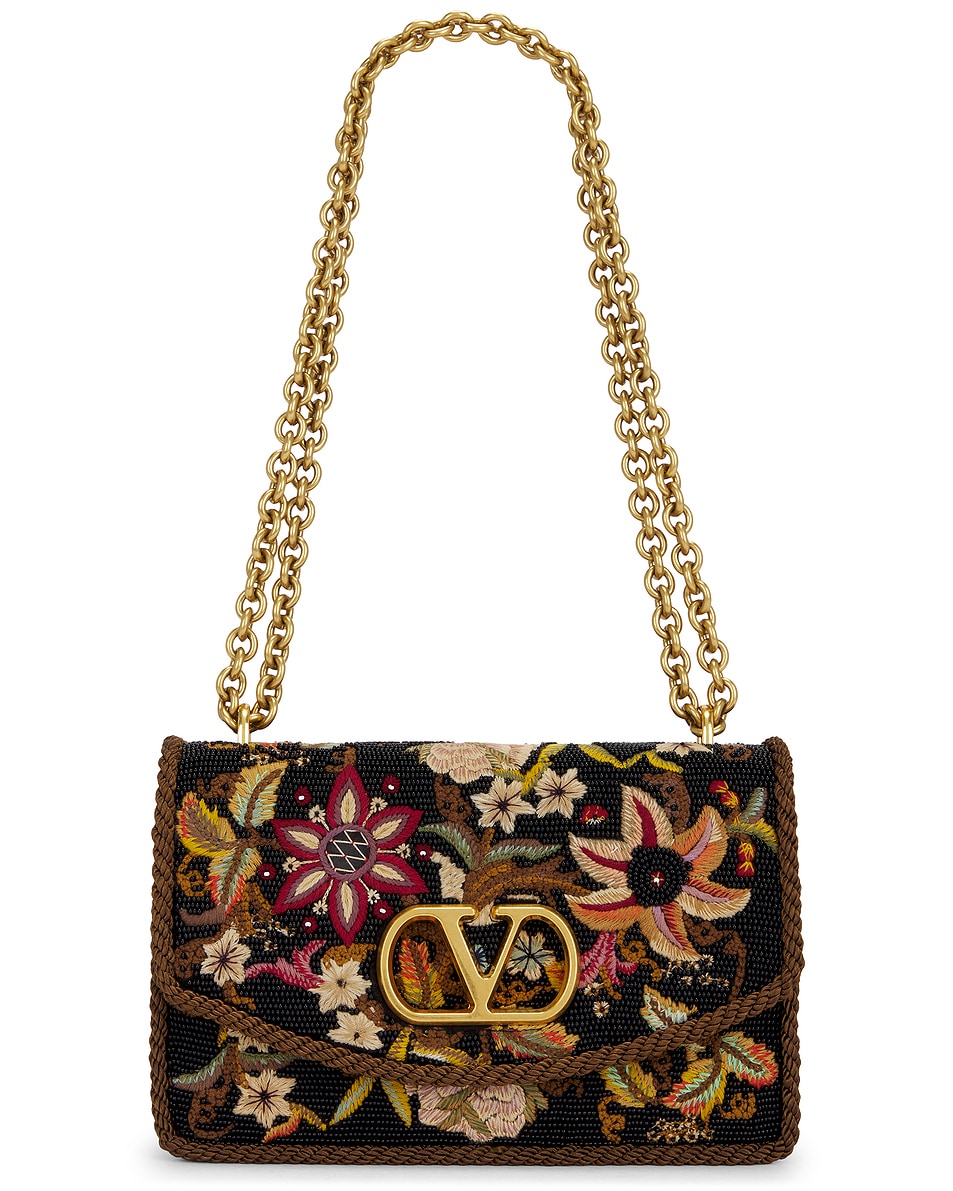 Image 1 of Valentino Garavani Vain Shoulder Bag in Multicolor & Nero