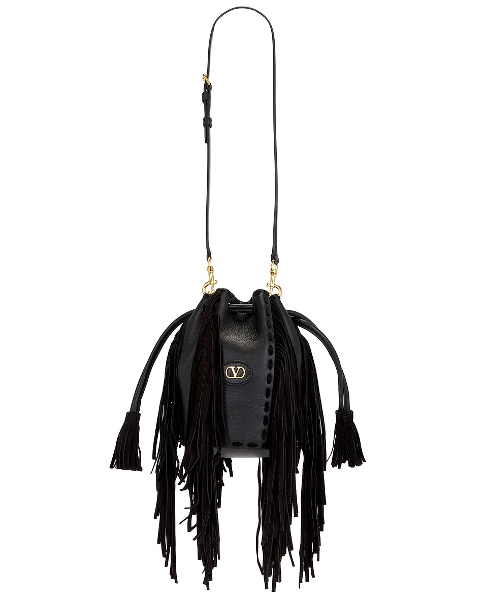 Image 1 of Valentino Garavani Nellcote Small Drawstring Bag in Nero