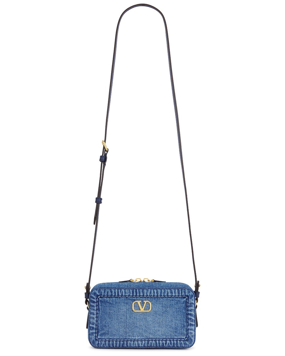 Image 1 of Valentino Garavani Alltime Mini Camera Case Bag in Denim & Worker