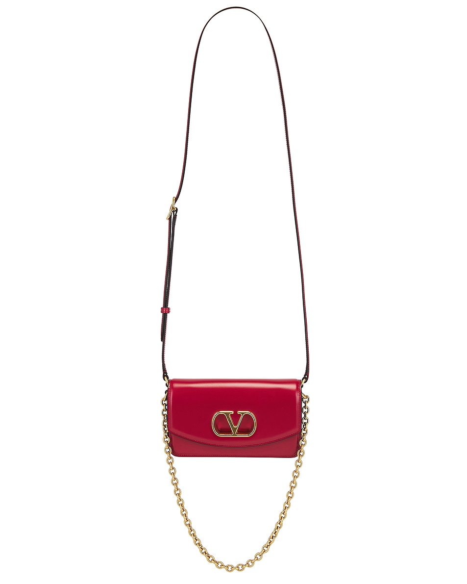 Image 1 of Valentino Garavani Vain Small Clutch in Rosso